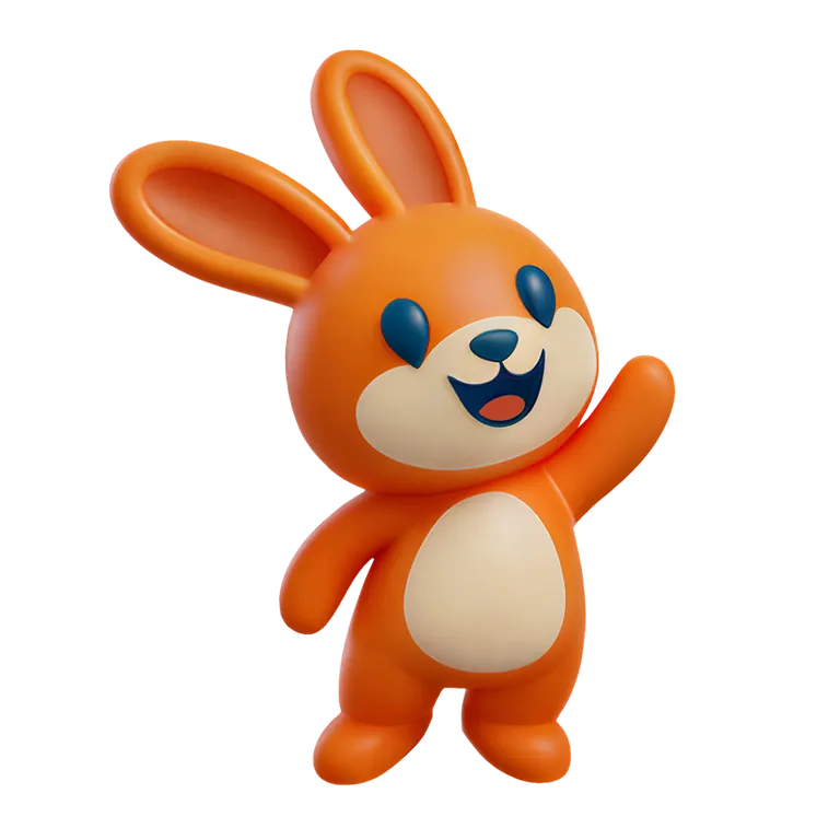 Hoppa, the yayhop bunny mascot, waving hello