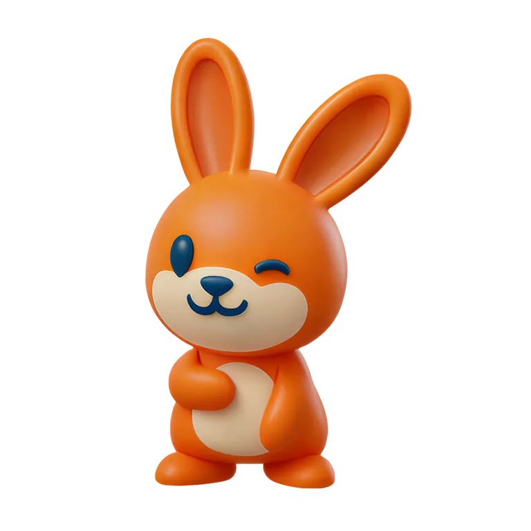 Hoppa the yayhop bunny giving a wink